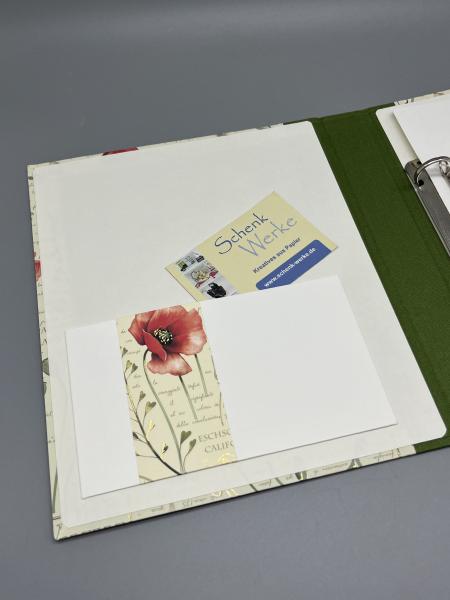 Ringbuch Planer Mohn Steckfach rot